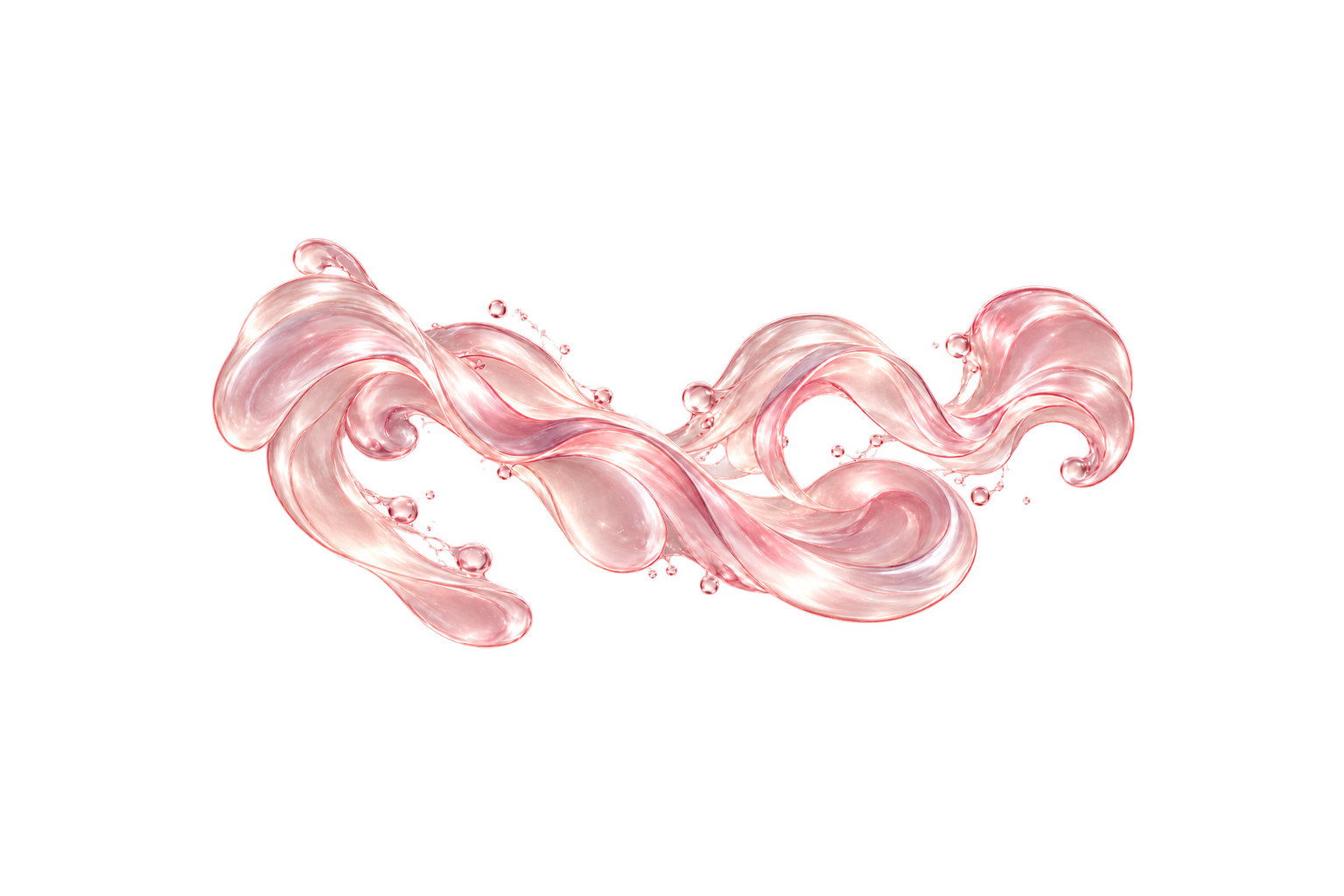 Continuous pearlescent liquid loops flowing together