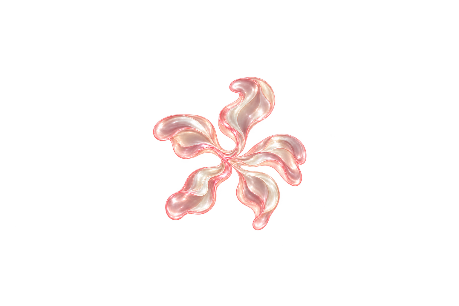 An open fan of delicate blush liquid petals